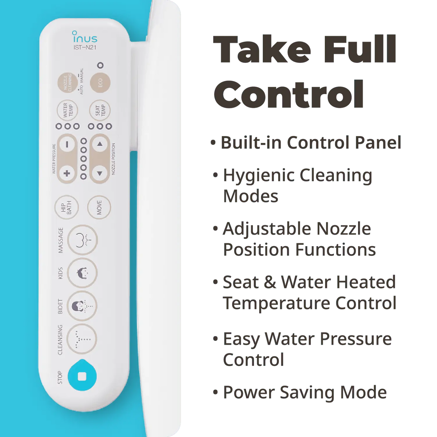 OPEN-BOX N21 Bidet with Kids Mode & Hipbath - Inus Home USA|Pleasant Living Experience!