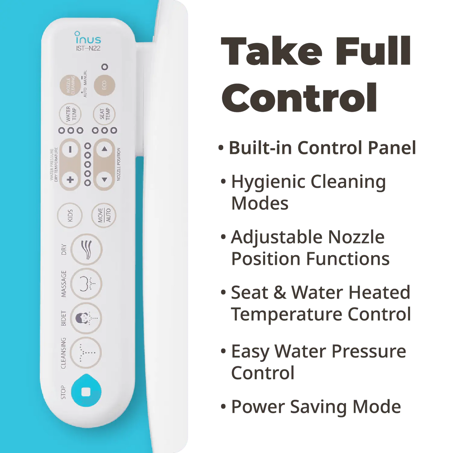 OPEN-BOX N22 Bidet with Kids Mode & Dryer - Inus Home USA|Pleasant Living Experience!