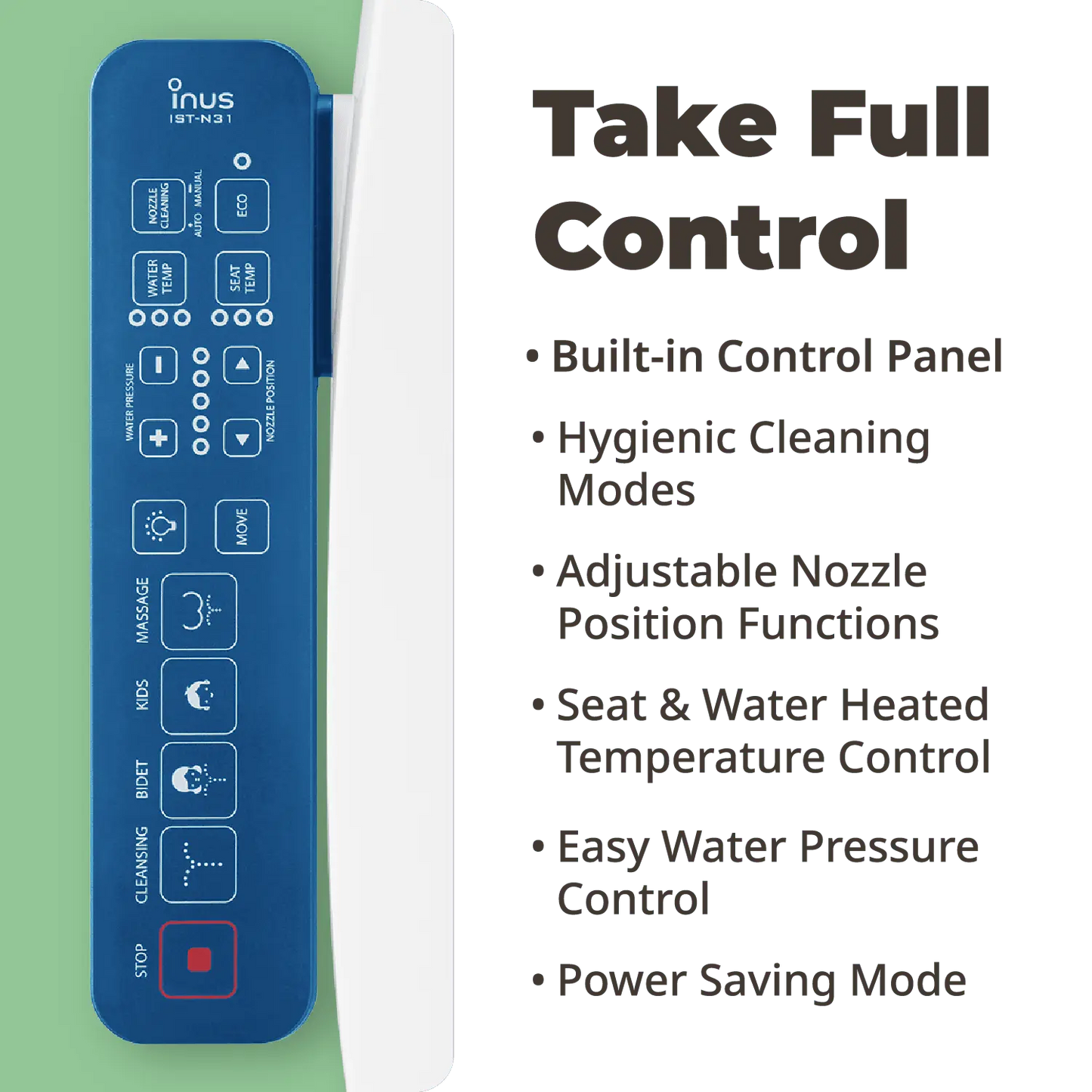 OPEN-BOX N31 Bidet with Nightlight & Kids Mode - Inus Home USA|Pleasant Living Experience!