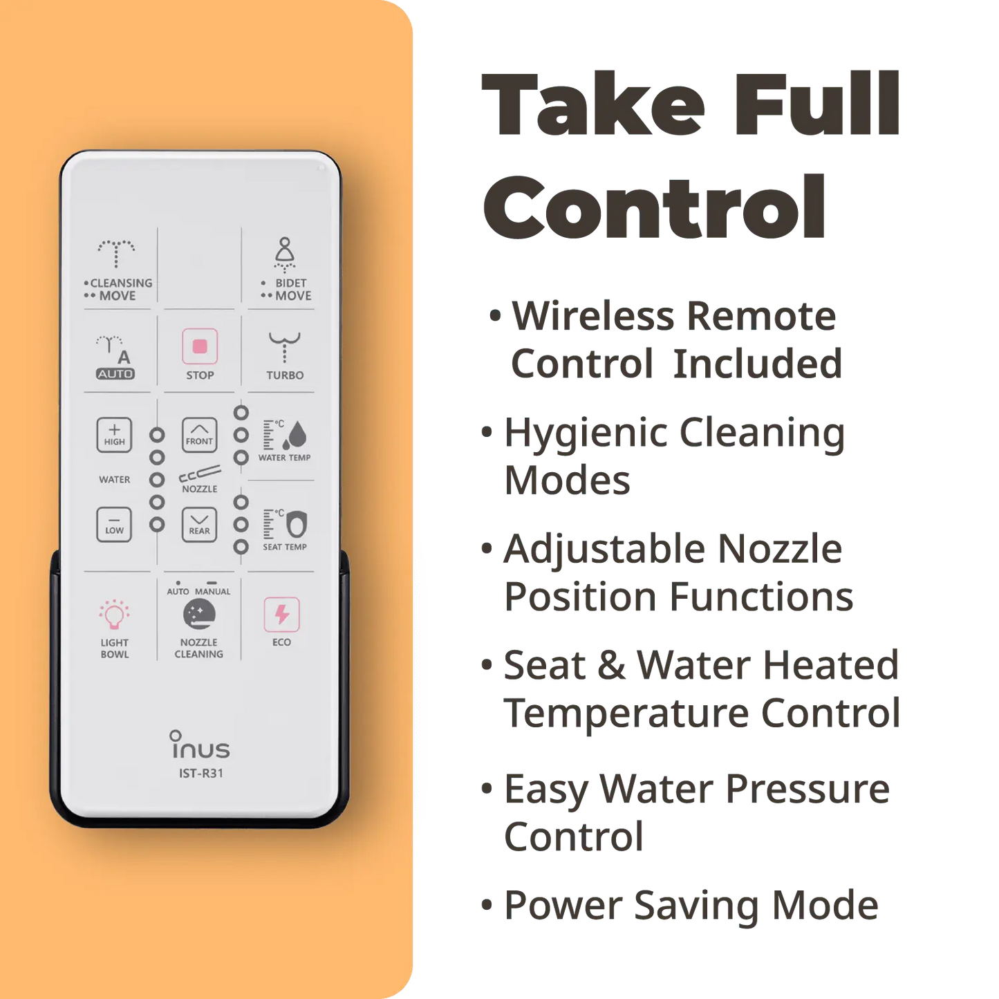 OPEN-BOX R31 Bidet with Nightlight & User Preset - Inus Home USA|Pleasant Living Experience!