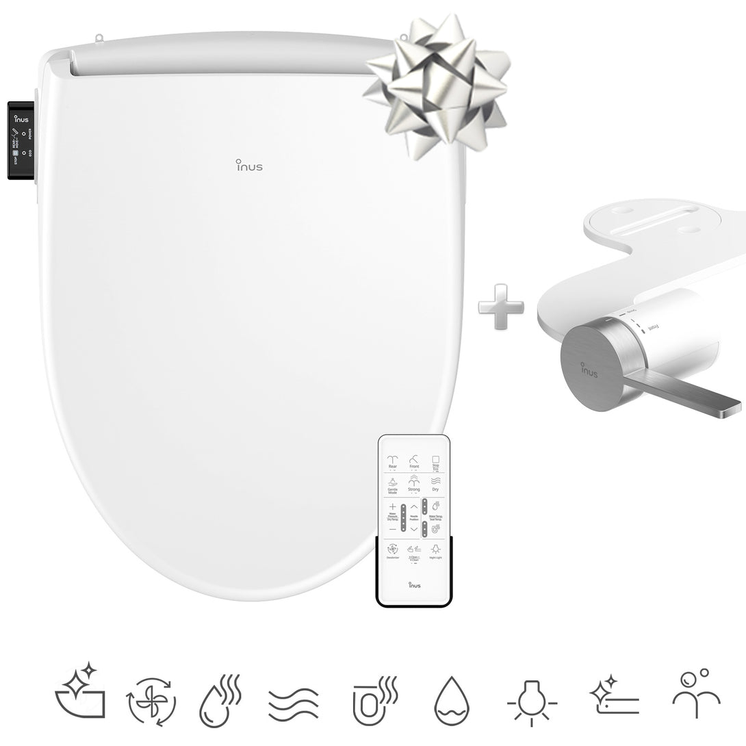 IS-2900 Premium Electronic Bidet+ Attachment Bundle - V-Clean+ & Deodorizer INUS