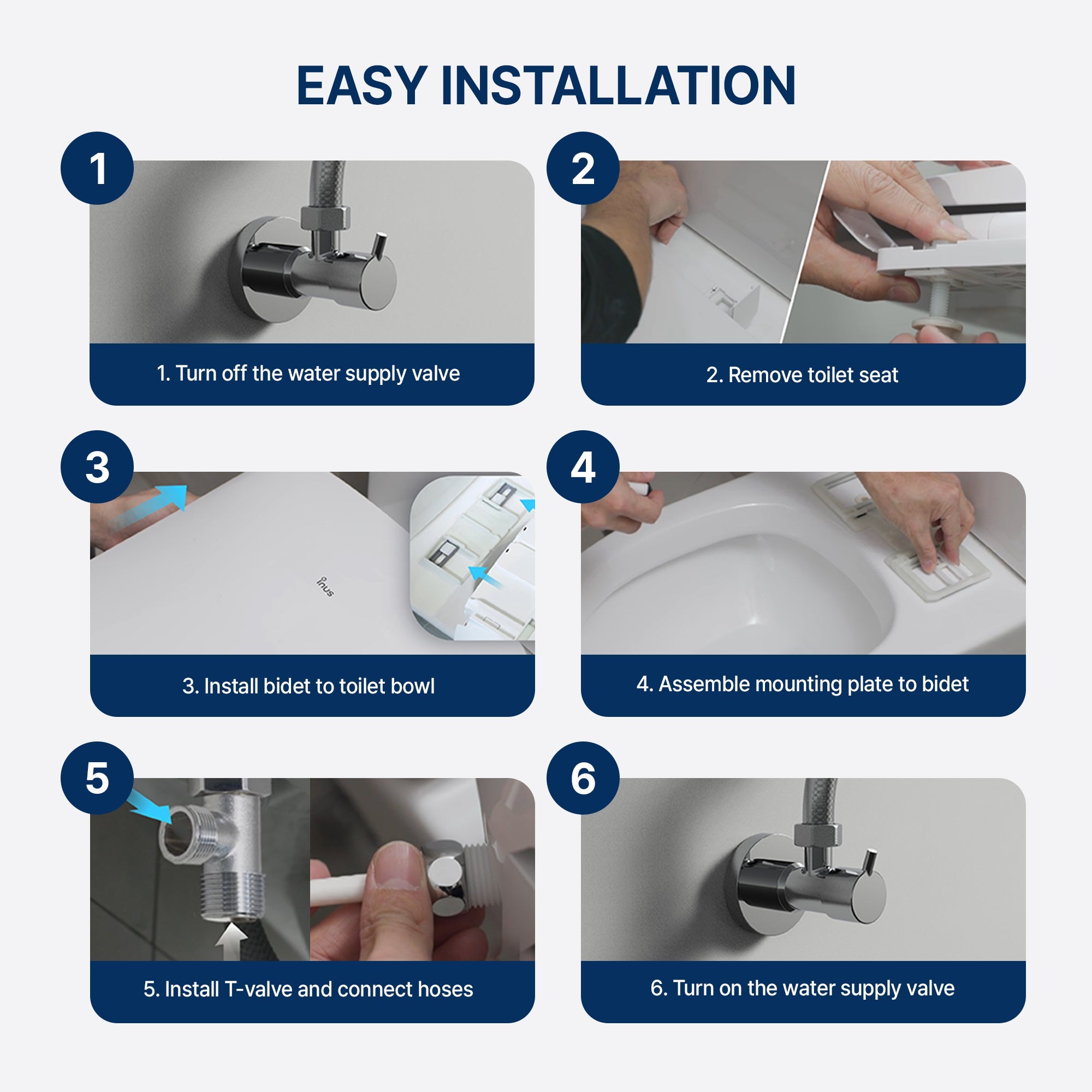 inus(イヌス)   韓国温水便座 N32 Heated Bidet Seat with Night Light & Dryer - Inus
