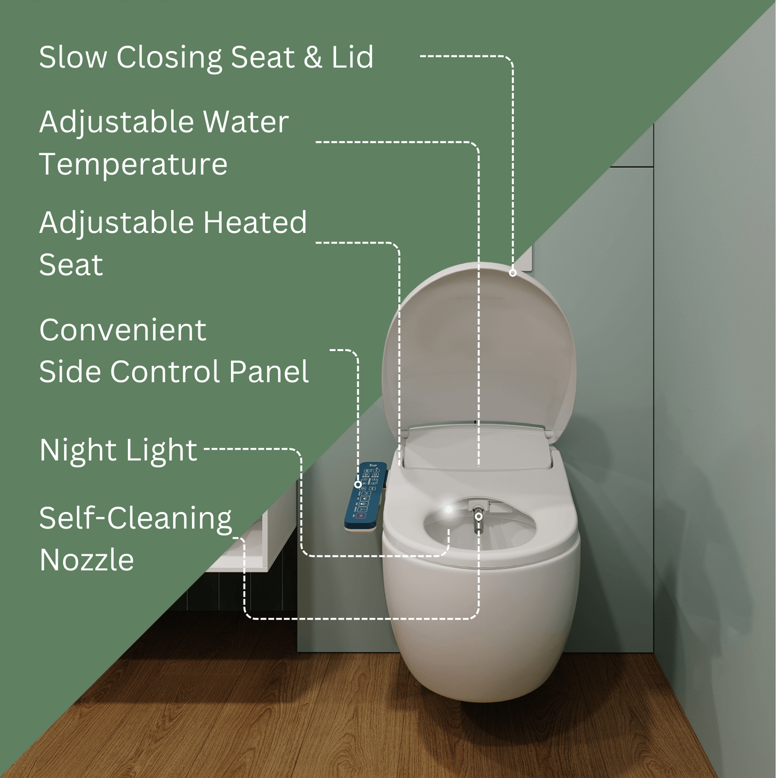 N31 Bidet Toilet Seat - Heated toilet Seat and Nightlight - Inus Home