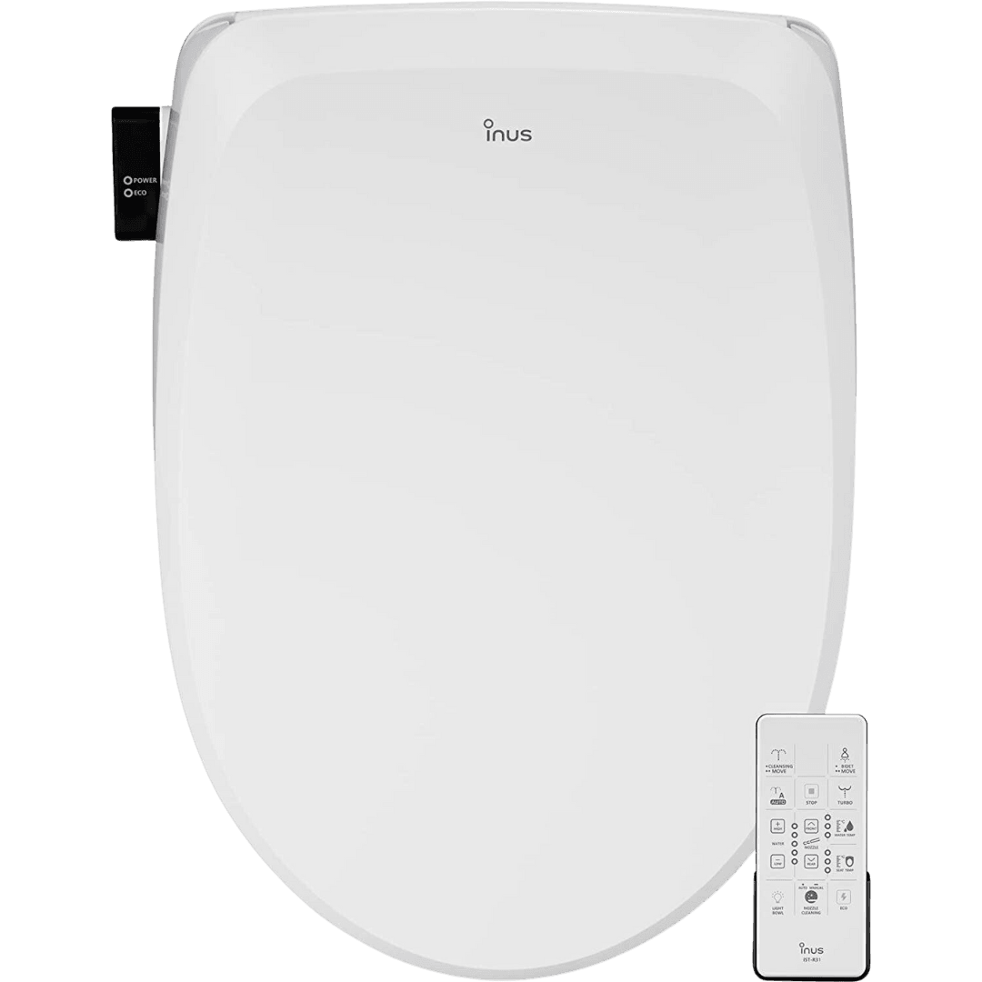 bidet with remote, warm water, heated seat, dryer