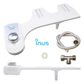 inus h700 bidet attachment mechanical non-electric with t-valve connector stainless steel pipe chrome dial water pressure adjustment